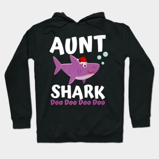 Aunt Shark Premium Christmas Mommy Shark Daddy Shark Hoodie